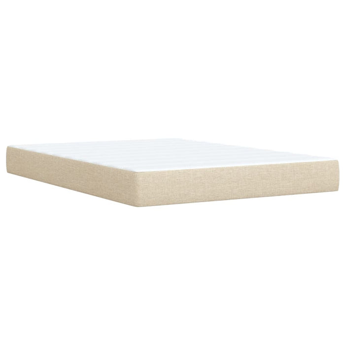 Pat box spring cu saltea, crem, 160x200 cm, material textil WALTI