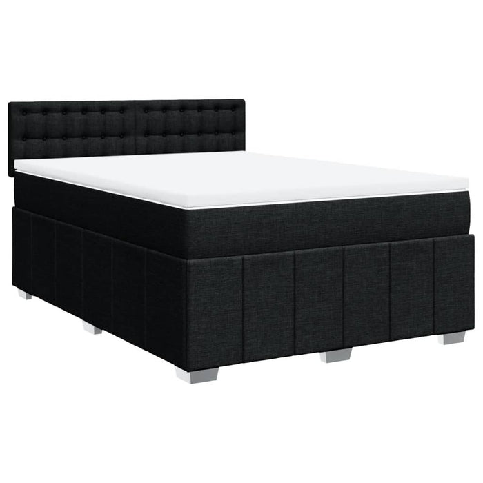 Pat box spring cu saltea, negru, 160x200 cm, textil - WALTI WALTI