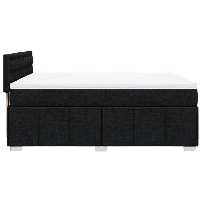 Pat box spring cu saltea, negru, 160x200 cm, textil - WALTI WALTI