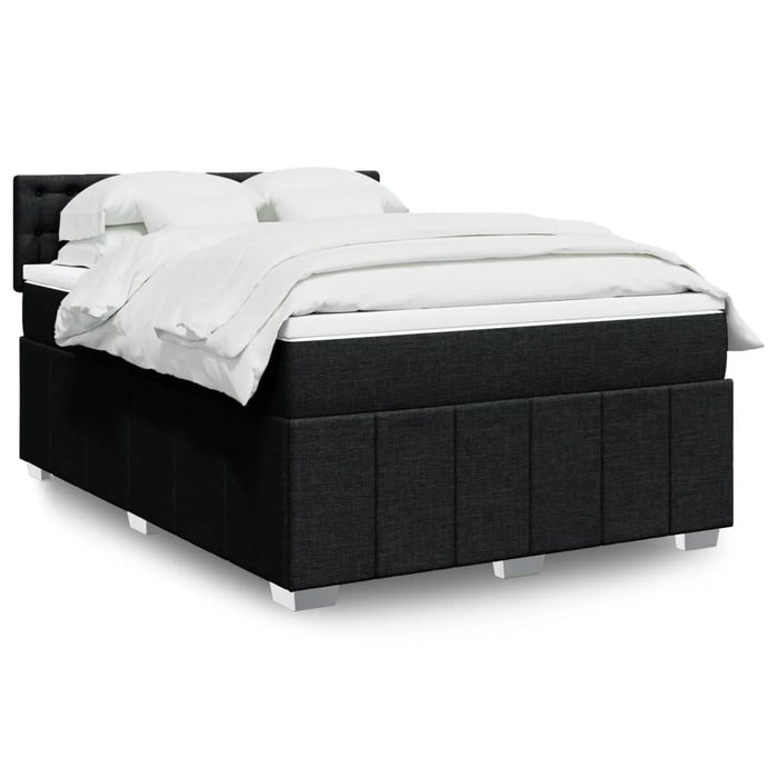 Pat box spring cu saltea, negru, 160x200 cm, textil - WALTI WALTI