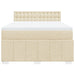 Pat box spring cu saltea, crem, 160x200 cm, material textil - WALTI WALTI