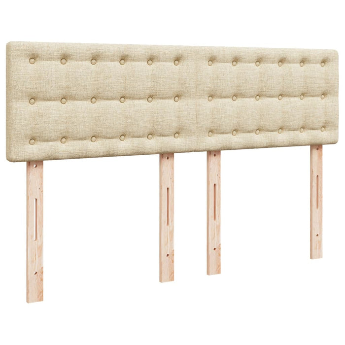 Pat box spring cu saltea, crem, 160x200 cm, material textil - WALTI WALTI