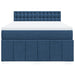 Pat continental cu saltea, albastru, 160x200cm, material textil - WALTI WALTI