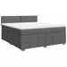 Pat box spring cu saltea, gri închis, 180x200 cm, textil - WALTI WALTI