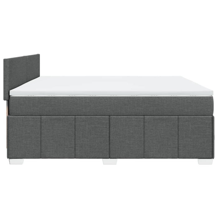 Pat box spring cu saltea, gri închis, 180x200 cm, textil - WALTI WALTI