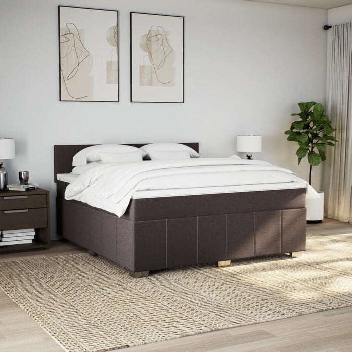 Pat continental cu saltea maro închis 180x200cm material textil - WALTI WALTI