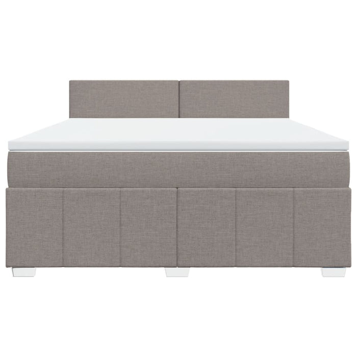 Pat continental cu saltea, gri taupe, 180x200 cm, textil - WALTI WALTI