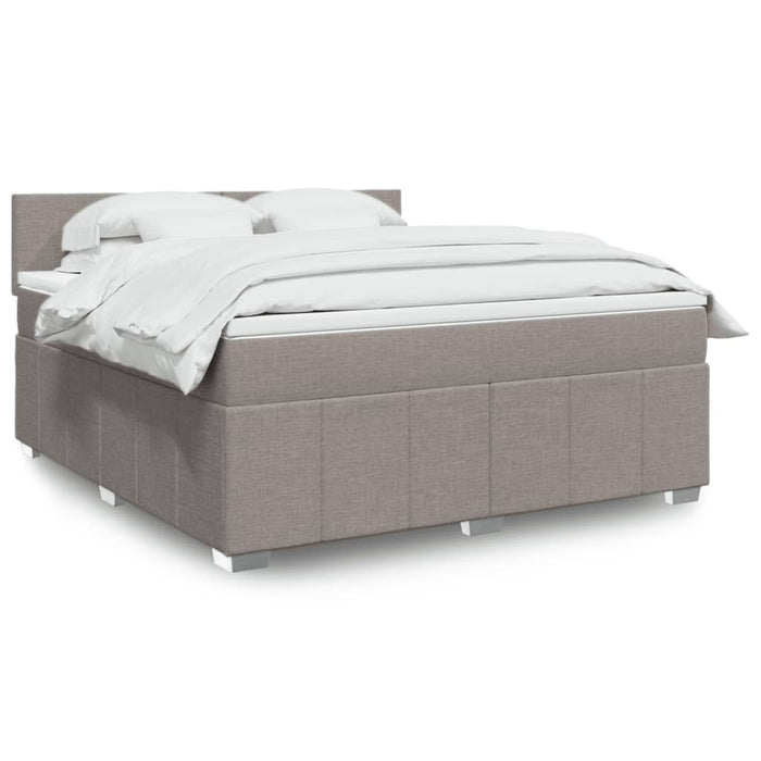Pat continental cu saltea, gri taupe, 180x200 cm, textil - WALTI WALTI