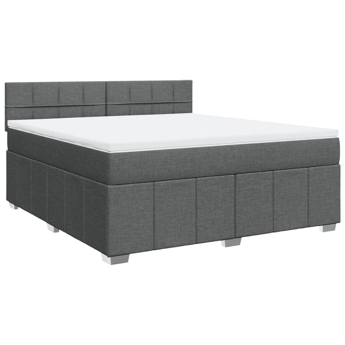 Pat box spring cu saltea, gri închis, 180x200 cm, textil - WALTI WALTI