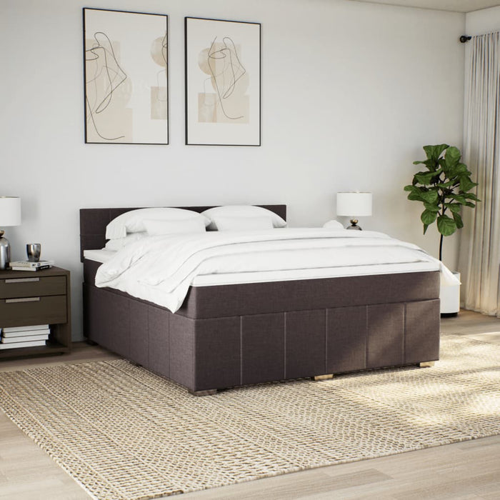 Pat continental cu saltea maro închis 180x200cm material textil - WALTI WALTI