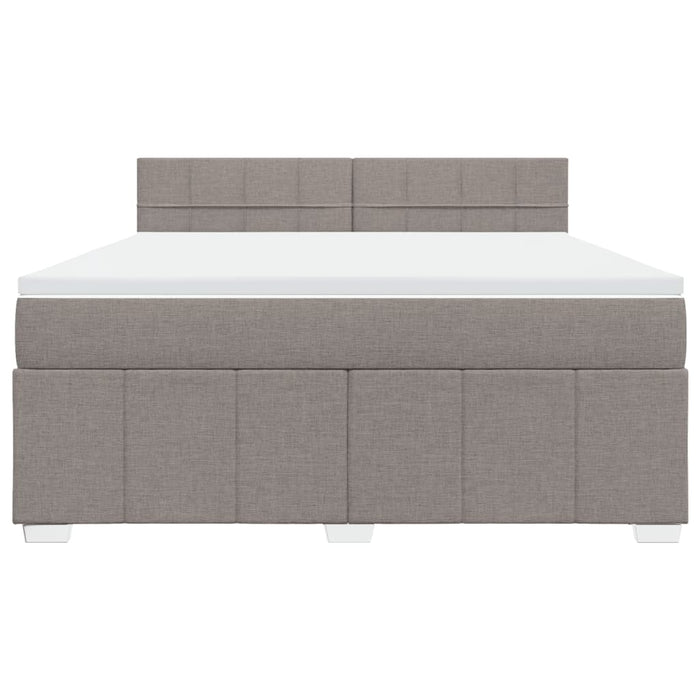 Pat continental cu saltea, gri taupe, 180x200 cm, textil - WALTI WALTI