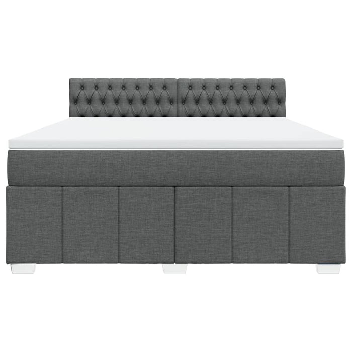 Pat box spring cu saltea, gri închis, 180x200 cm, textil - WALTI WALTI