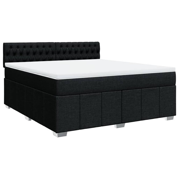 Pat box spring cu saltea, negru, 180x200 cm, catifea - WALTI WALTI