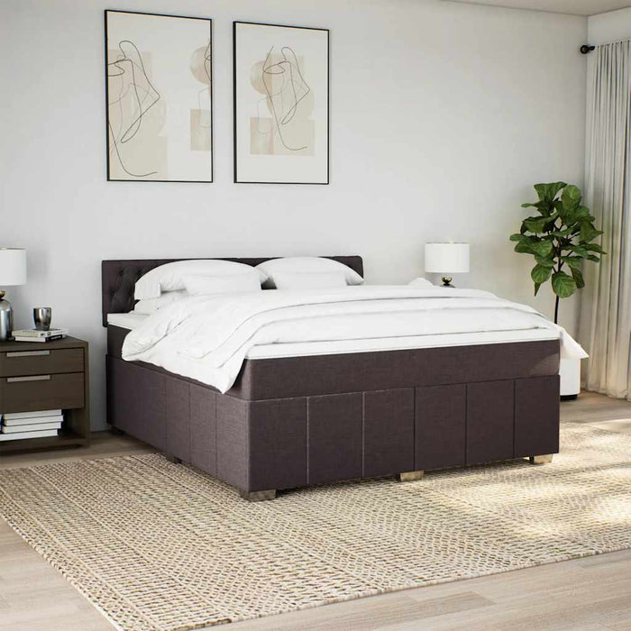 Pat continental cu saltea maro închis 180x200cm material textil - WALTI WALTI