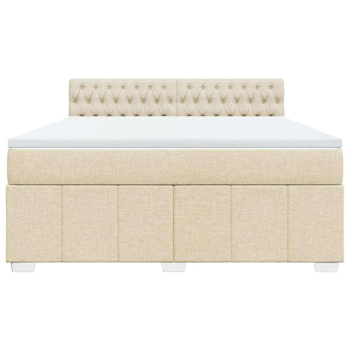 Pat continental cu saltea, crem, 180x200 cm, textil WALTI