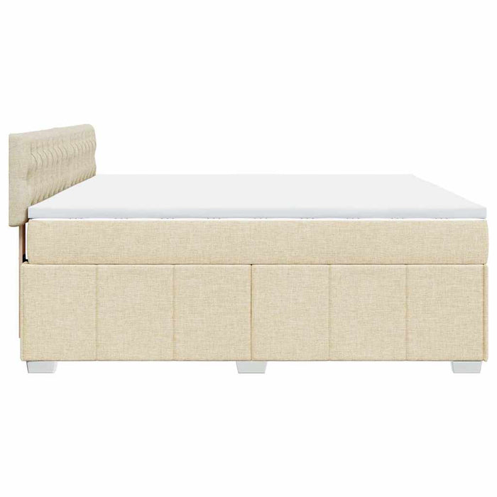 Pat continental cu saltea, crem, 180x200 cm, textil WALTI