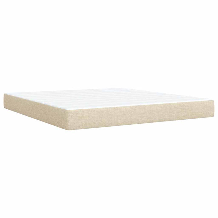 Pat continental cu saltea, crem, 180x200 cm, textil WALTI