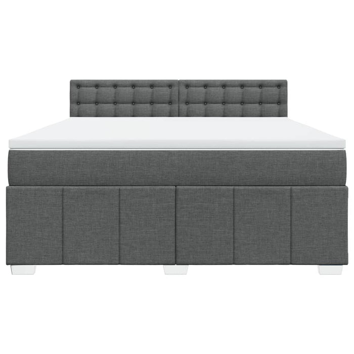 Pat box spring cu saltea, gri închis, 180x200 cm, textil - WALTI WALTI
