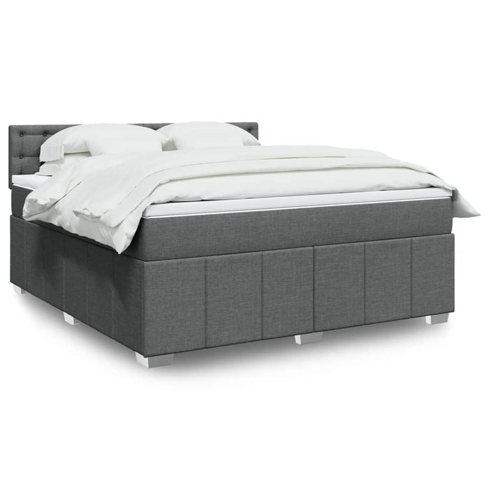 Pat box spring cu saltea, gri închis, 180x200 cm, textil - WALTI WALTI