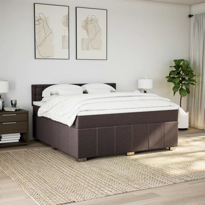 Pat continental cu saltea maro închis 180x200cm material textil - WALTI WALTI