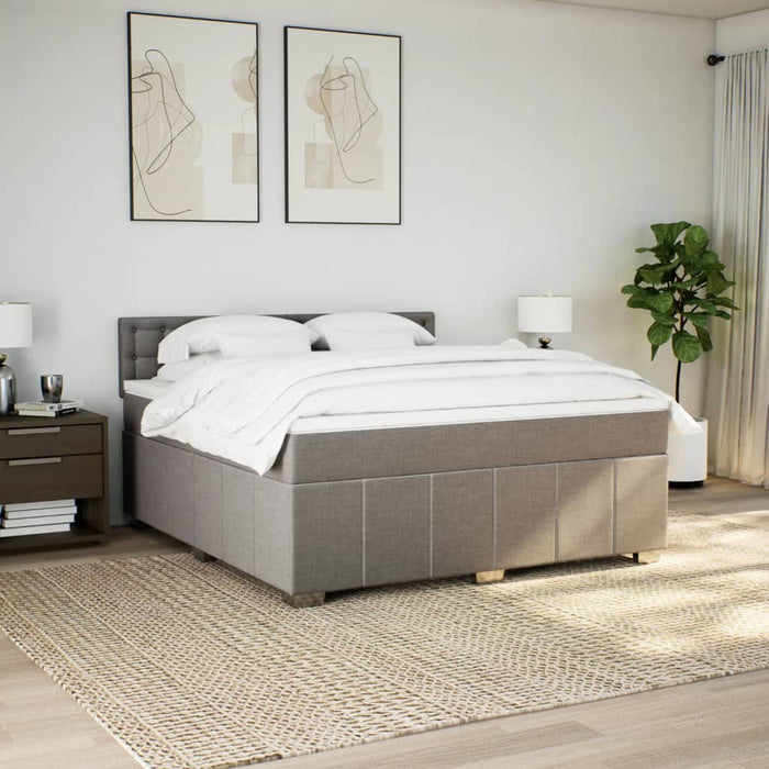 Pat continental cu saltea, gri taupe, 180x200 cm, textil - WALTI WALTI