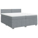 Pat box spring cu saltea, gri deschis, 200x200 cm, textil - WALTI WALTI