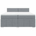 Pat box spring cu saltea, gri deschis, 200x200 cm, textil - WALTI WALTI
