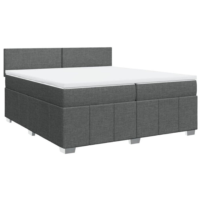 Pat box spring cu saltea, gri închis, 200x200 cm, textil - WALTI WALTI
