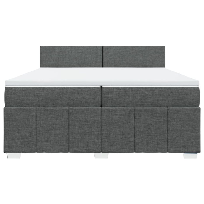 Pat box spring cu saltea, gri închis, 200x200 cm, textil - WALTI WALTI