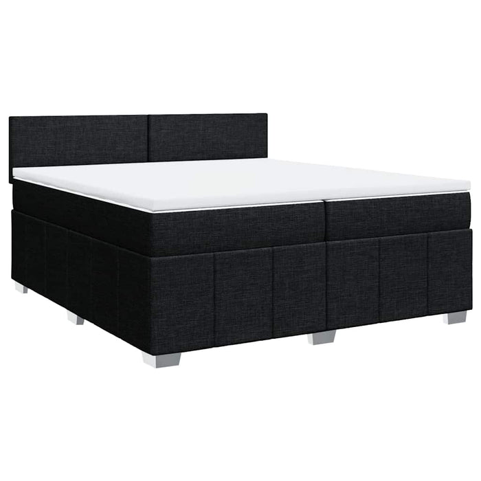 Pat box spring cu saltea, negru, 200x200 cm, textil - WALTI WALTI