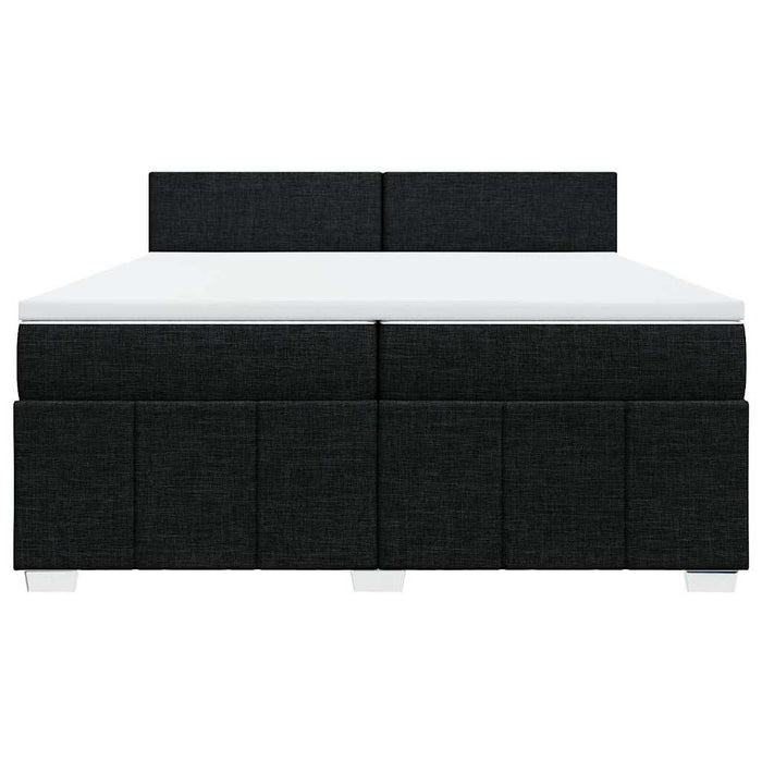 Pat box spring cu saltea, negru, 200x200 cm, textil - WALTI WALTI