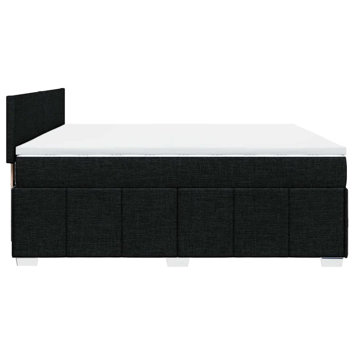 Pat box spring cu saltea, negru, 200x200 cm, textil - WALTI WALTI