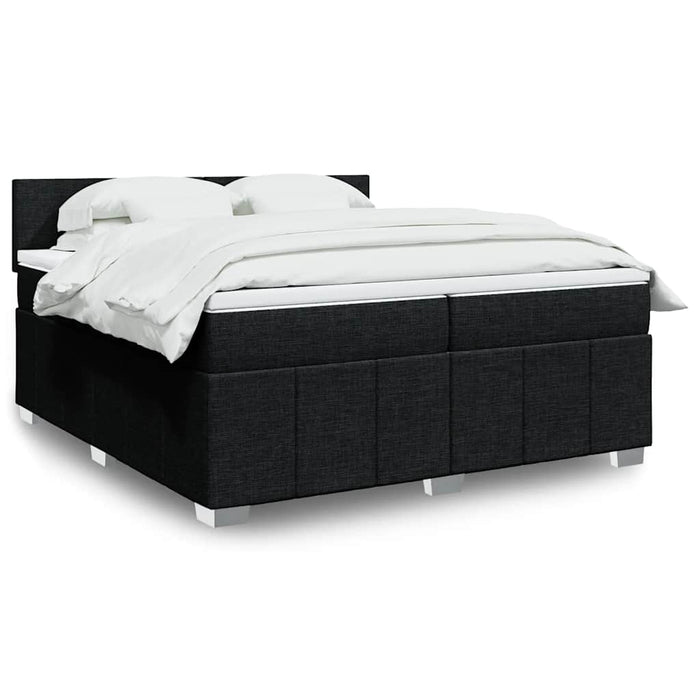 Pat box spring cu saltea, negru, 200x200 cm, textil - WALTI WALTI