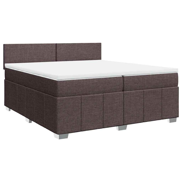 Pat box spring cu saltea, maro închis, 200x200 cm, textil - WALTI WALTI