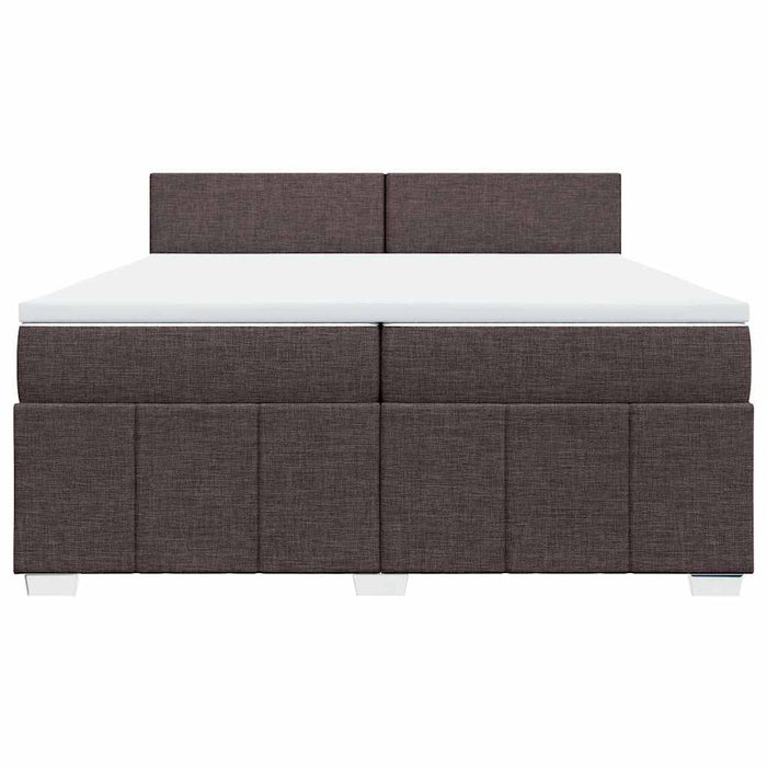 Pat box spring cu saltea, maro închis, 200x200 cm, textil - WALTI WALTI