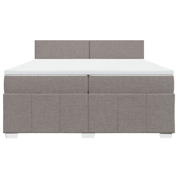 Pat box spring cu saltea, gri taupe, 200x200 cm, textil - WALTI WALTI