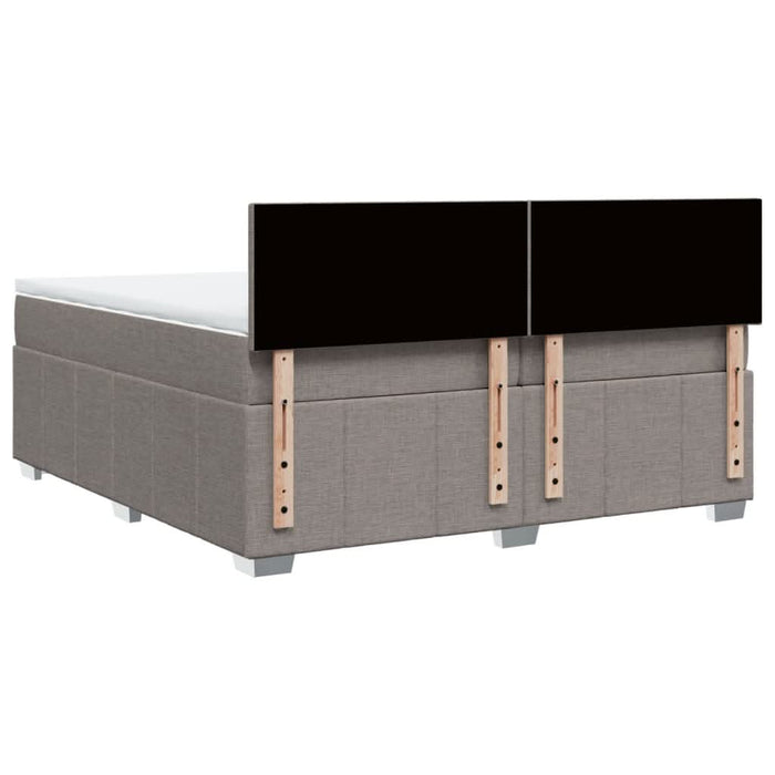 Pat box spring cu saltea, gri taupe, 200x200 cm, textil - WALTI WALTI