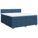 Pat box spring cu saltea, albastru, 200x200 cm, textil - WALTI WALTI