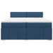 Pat box spring cu saltea, albastru, 200x200 cm, textil - WALTI WALTI