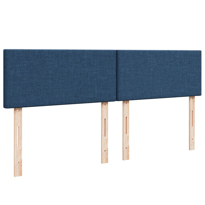 Pat box spring cu saltea, albastru, 200x200 cm, textil - WALTI WALTI