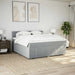 Pat box spring cu saltea, gri deschis, 200x200 cm, textil - WALTI WALTI