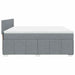Pat box spring cu saltea, gri deschis, 200x200 cm, textil - WALTI WALTI