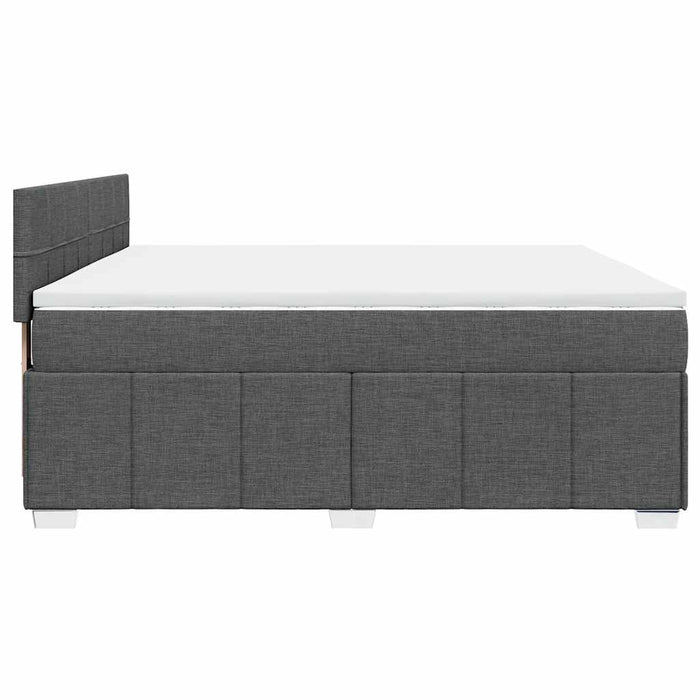 Pat box spring cu saltea, gri închis, 200x200 cm, textil - WALTI WALTI