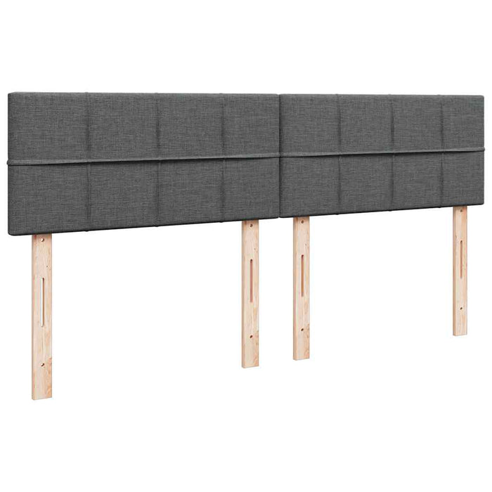 Pat box spring cu saltea, gri închis, 200x200 cm, textil - WALTI WALTI