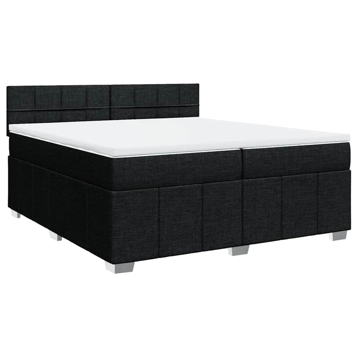 Pat box spring cu saltea, negru, 200x200 cm, textil - WALTI WALTI
