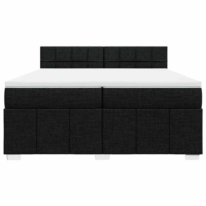 Pat box spring cu saltea, negru, 200x200 cm, textil - WALTI WALTI