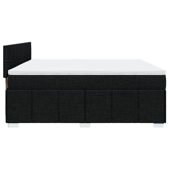 Pat box spring cu saltea, negru, 200x200 cm, textil - WALTI WALTI