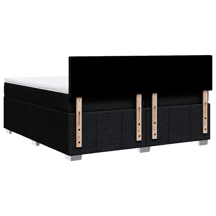 Pat box spring cu saltea, negru, 200x200 cm, textil - WALTI WALTI