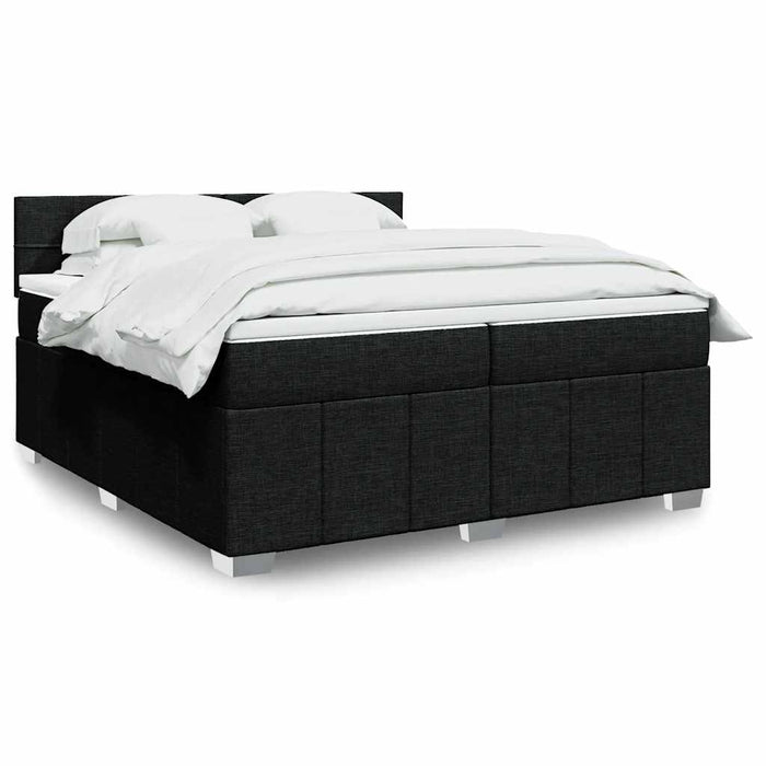 Pat box spring cu saltea, negru, 200x200 cm, textil - WALTI WALTI