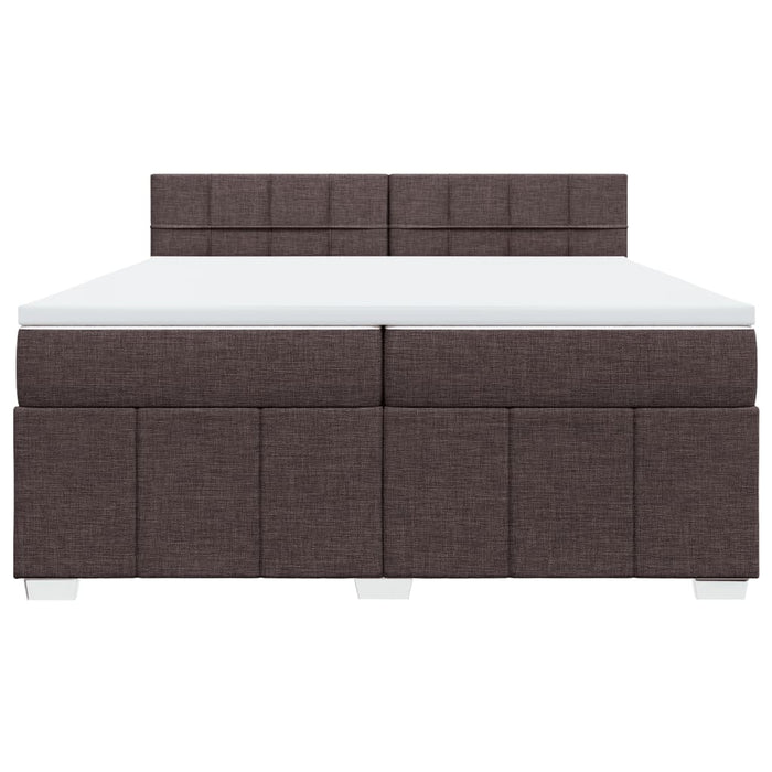 Pat box spring cu saltea, maro închis, 200x200 cm, textil - WALTI WALTI